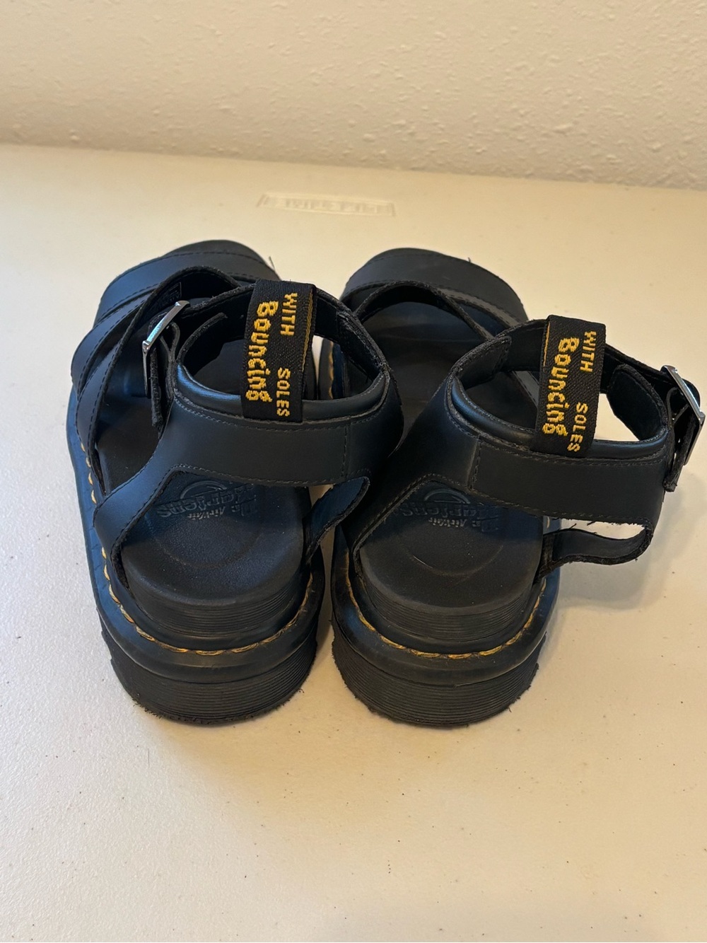 Dr. Martens Black Leather Blaire Buckle Sandals - Picture 5 of 6